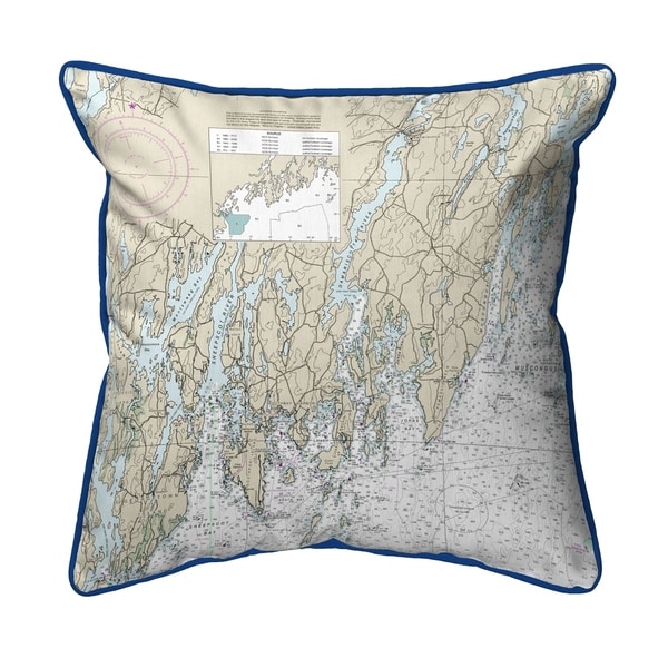 Southport - Pemaquid, ME Nautical Map Zippered Pillow