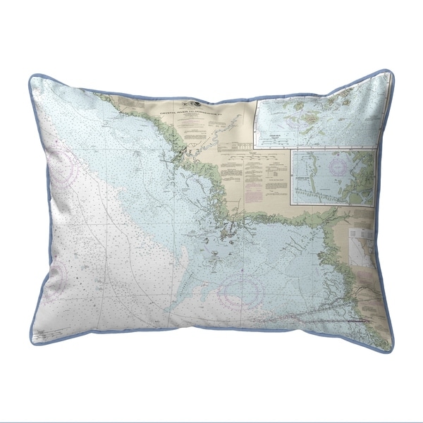 Crystal River to Horseshoe Pt, FL Nautical Map Extra Large Zippered Pillow
