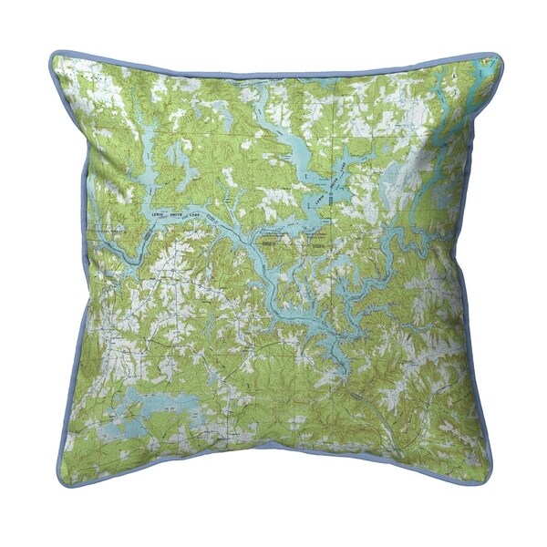 Lewis Smith Lake, AL Nautical Map Extra Large Zippered Pillow