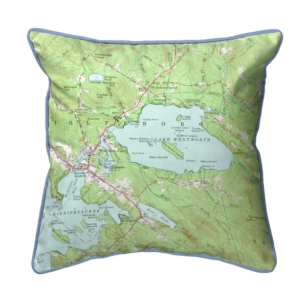 Lake Wentworth, NH Nautical Map Extra Large Zippered Pillow