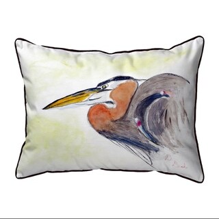 Heron Portrait Extra Large Zippered Indoor Outdoor Pillow 20x24 - Bed 