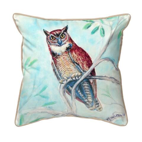 Owl in Teal Extra Large Zippered Indoor/Outdoor Pillow 22x22