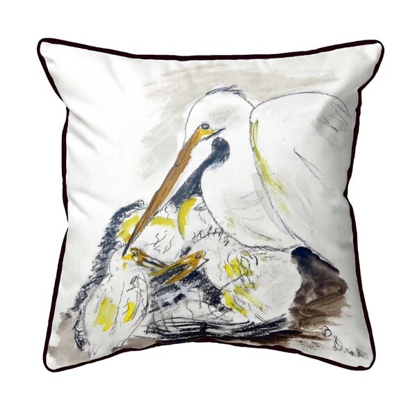 Egret & Chicks Extra Large Zippered Indoor/Outdoor Pillow 22x22