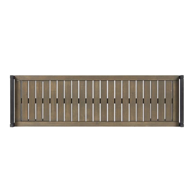 Hopkins Outdoor Industrial Acacia Wood Bench by Christopher Knight Home