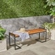 preview thumbnail 1 of 10, Hopkins Outdoor Industrial Acacia Wood Bench by Christopher Knight Home