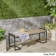 preview thumbnail 8 of 10, Hopkins Outdoor Industrial Acacia Wood Bench by Christopher Knight Home