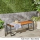 preview thumbnail 2 of 10, Hopkins Outdoor Industrial Acacia Wood Bench by Christopher Knight Home