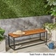 preview thumbnail 2 of 10, Jeco Outdoor Industrial Acacia Wood Bench by Christopher Knight Home