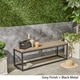 preview thumbnail 7 of 10, Jeco Outdoor Industrial Acacia Wood Bench by Christopher Knight Home