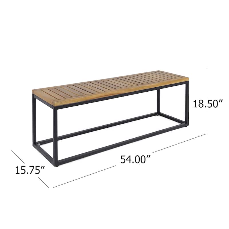 Jeco Outdoor Industrial Acacia Wood Bench by Christopher Knight Home