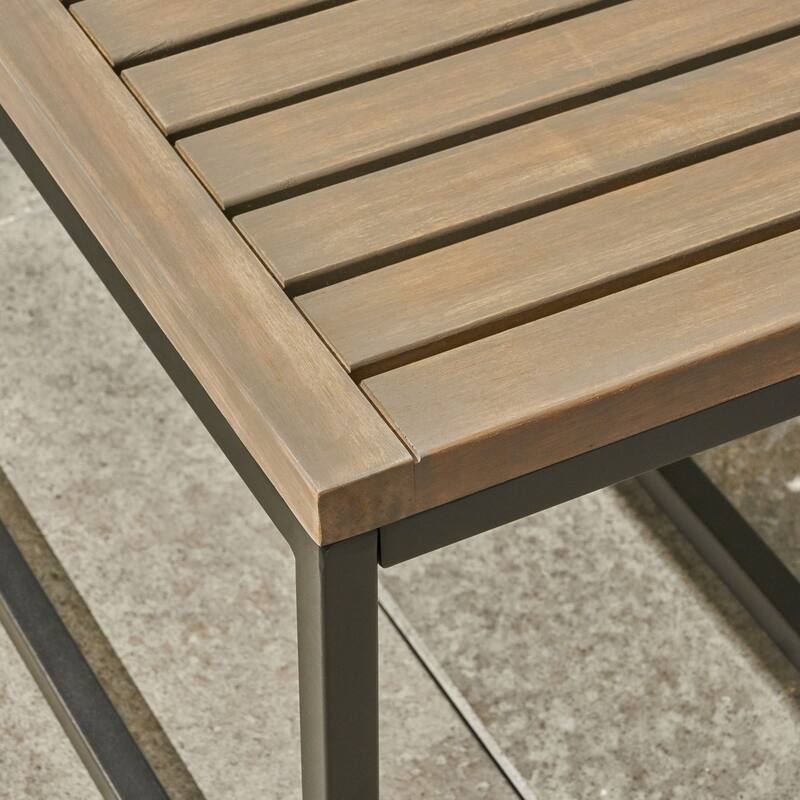 Jeco Outdoor Industrial Acacia Wood Bench by Christopher Knight Home