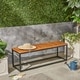 preview thumbnail 1 of 10, Jeco Outdoor Industrial Acacia Wood Bench by Christopher Knight Home