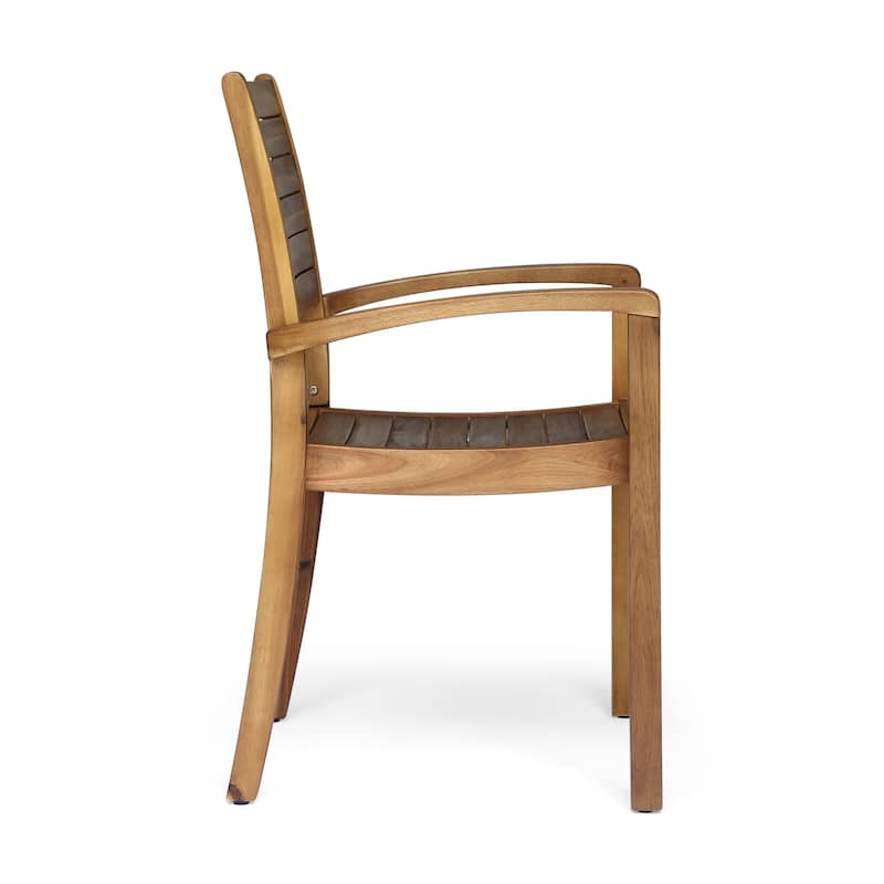 Miguel Outdoor Acacia Wood Dining Chair (Set of 2) by Christopher Knight Home
