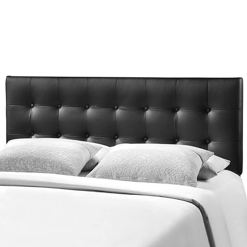 Heritage Stylish Black Upholstered Full Size Headboard