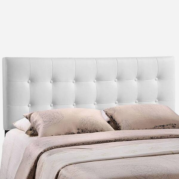 Heritage Stylish White Upholstered King Size Headboard Bed Bath