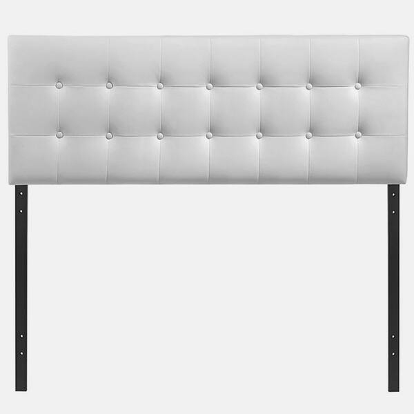 Heritage Stylish White Upholstered King Size Headboard Bed Bath