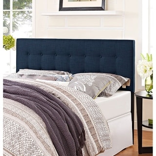 Hixson Stylish Dark Blue Fabric Upholstered King Size Headboard - Bed ...