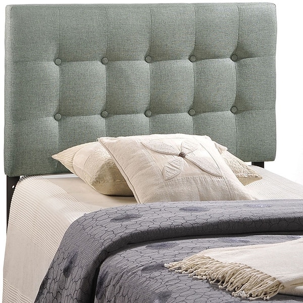 Details about   Twin Gray Fabric Upholstery Headboard 