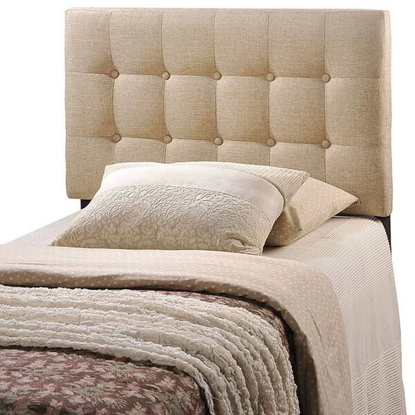 Hixson Stylish Beige Fabric Upholstered Twin Size Headboard Overstock 22881221