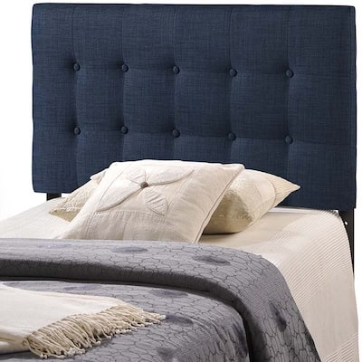 Hixson Stylish Dark Blue Fabric Upholstered Twin Size Headboard