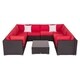 Kinbor Patio Sectional Sofa Outdoor Furniture Wicker Sofa Set Conversation Set with Cushions - Thumbnail 18