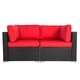 Kinbor Patio Sectional Sofa Outdoor Furniture Wicker Sofa Set Conversation Set with Cushions - Thumbnail 12