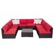 Kinbor Patio Sectional Sofa Outdoor Furniture Wicker Sofa Set Conversation Set with Cushions - Thumbnail 19