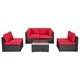 Kinbor Patio Sectional Sofa Outdoor Furniture Wicker Sofa Set Conversation Set with Cushions - Thumbnail 17