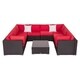 Kinbor Patio Sectional Sofa Outdoor Furniture Wicker Sofa Set Conversation Set with Cushions - Thumbnail 11
