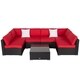 Kinbor Patio Sectional Sofa Outdoor Furniture Wicker Sofa Set Conversation Set with Cushions - Thumbnail 26