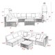 Kinbor Patio Sectional Sofa Outdoor Furniture Wicker Sofa Set Conversation Set with Cushions - Thumbnail 8
