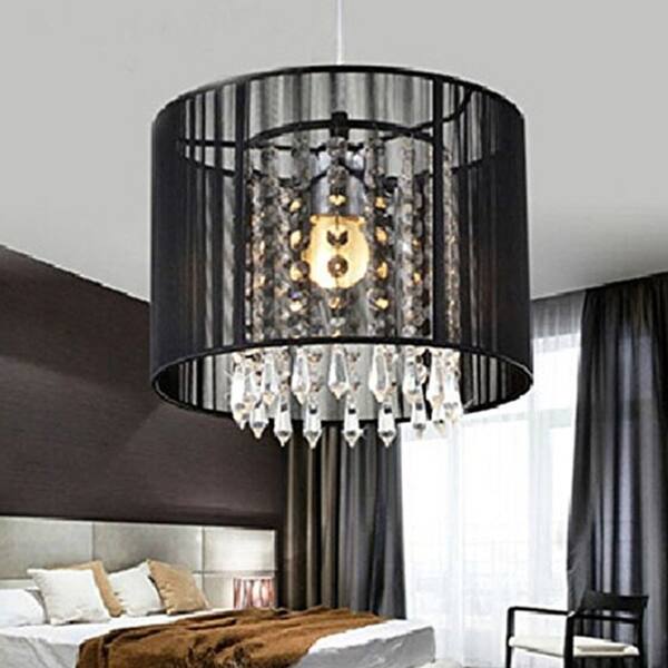 Modern Drum Pendant Shade Crystal Ceiling Lamp Dining Room Light Modern Drum Pendant Shade Crystal Ceiling Lamp Dining Room Light