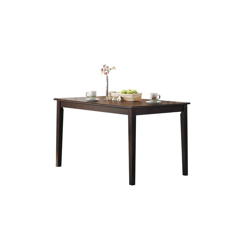 Wooden Dining Table With Tapered Legs, Espresso Brown