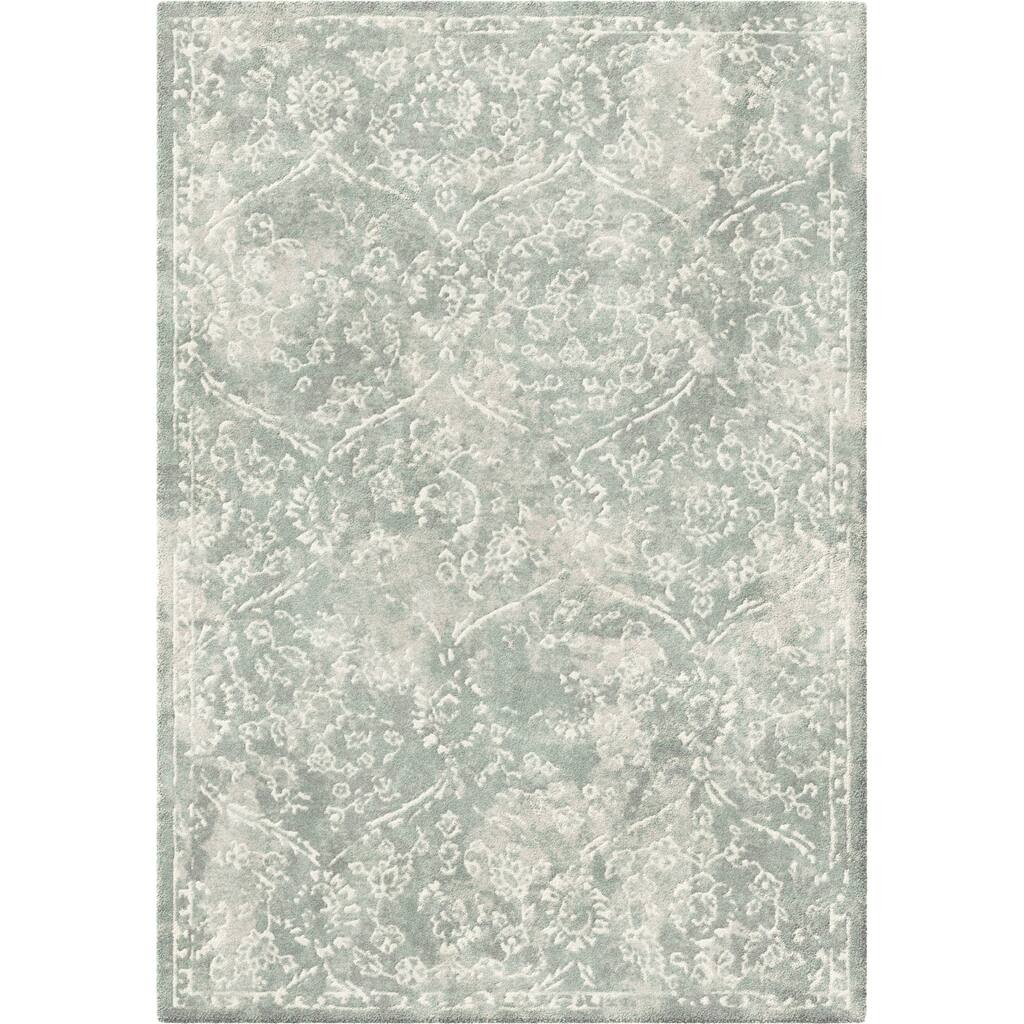 Graceful Floral Grey Area Rug - 6'6" x 9'6"
