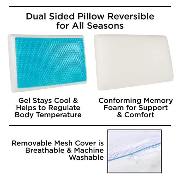 Shop Reversible Memory Foam Pillow With Removable Mesh Cover And