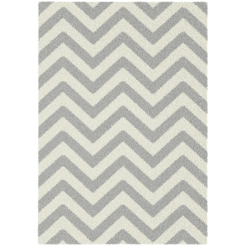 Striped Cheveron Grey 4x6 - 3'11 x 5'6