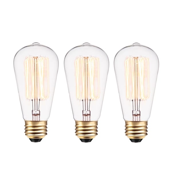 40W Vintage Edison S60 Incandescent Filament Light Bulb (3-Pack). Opens flyout.