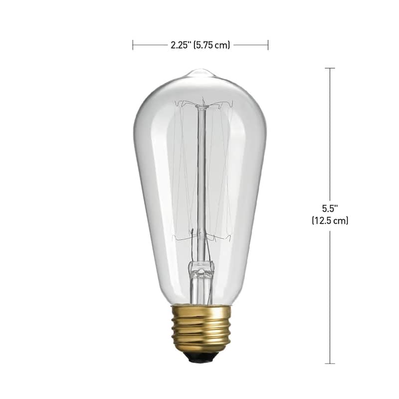 60-Watt S60 Squirrel Cage Incandescent Filament Light Bulb - White