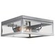 preview thumbnail 1 of 9, Memphis 2-Light Flush Mount Ceiling Light, 4 Clear Glass Panes - 13" L x 13" W x 5.12" H