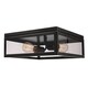 preview thumbnail 6 of 9, Memphis 2-Light Flush Mount Ceiling Light, 4 Clear Glass Panes - 13" L x 13" W x 5.12" H Bronze Finish