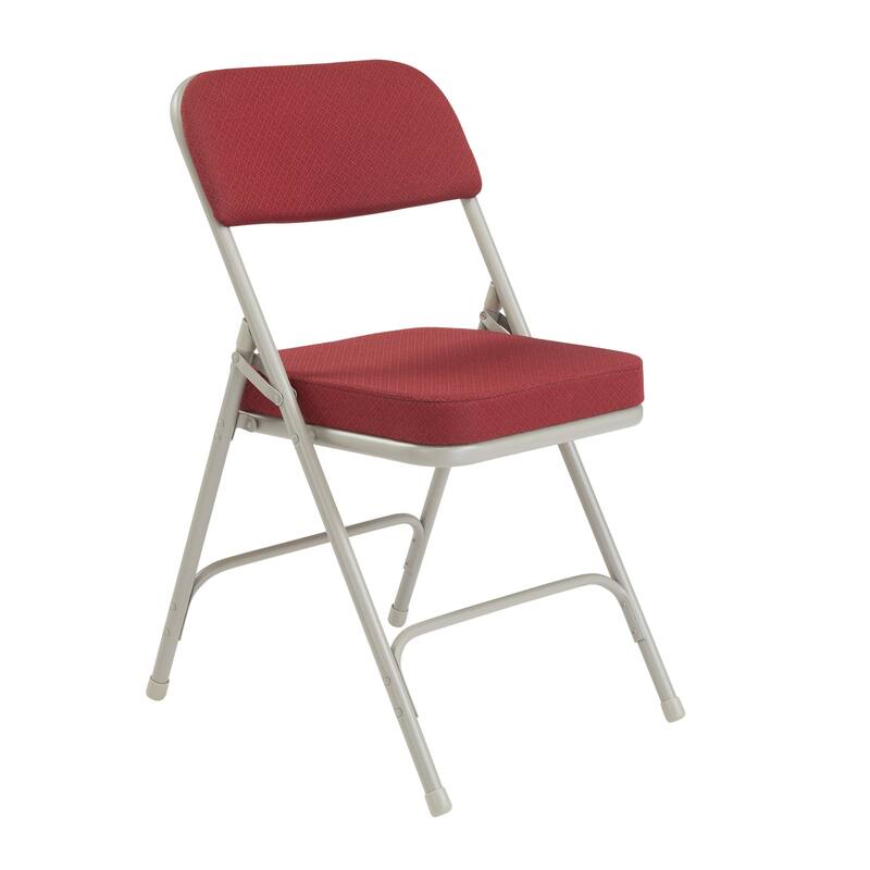 NPS Upholstered Box Seat Folding Chairs (Pack of 2) - burgundy