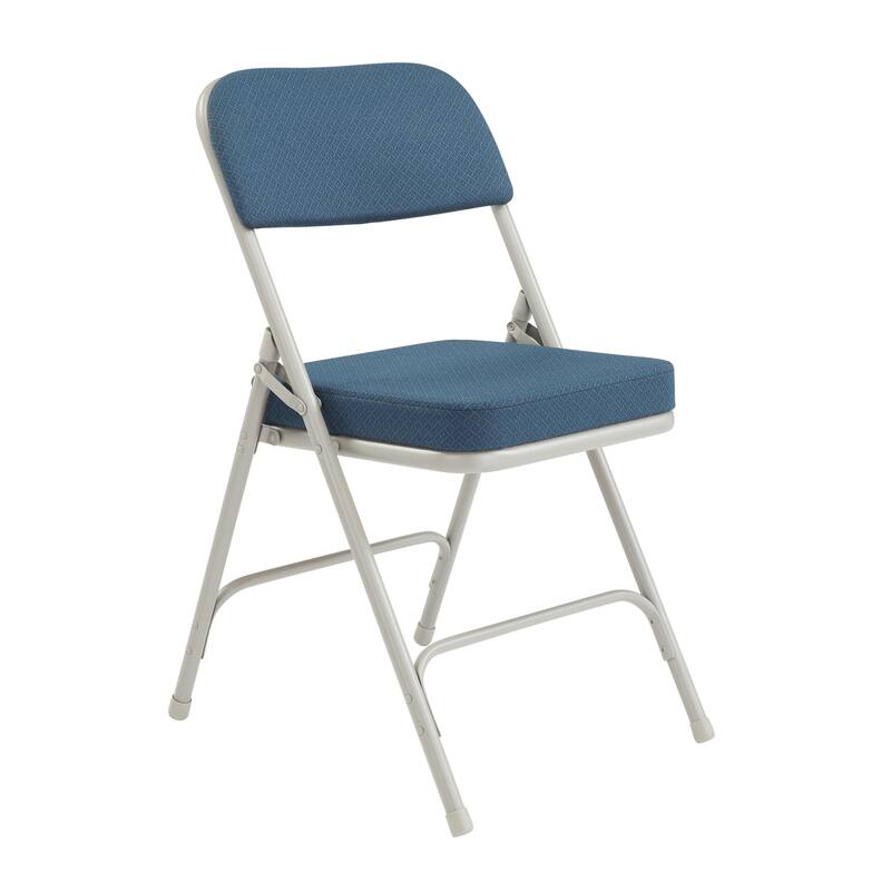 NPS Upholstered Box Seat Folding Chairs (Pack of 2) - Blue