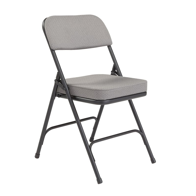 NPS Upholstered Box Seat Folding Chairs (Pack of 2) - Grey