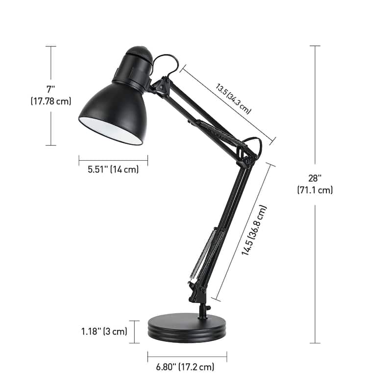 28" Heavy Base Architect Spring Balanced Swing Arm Desk Lamp