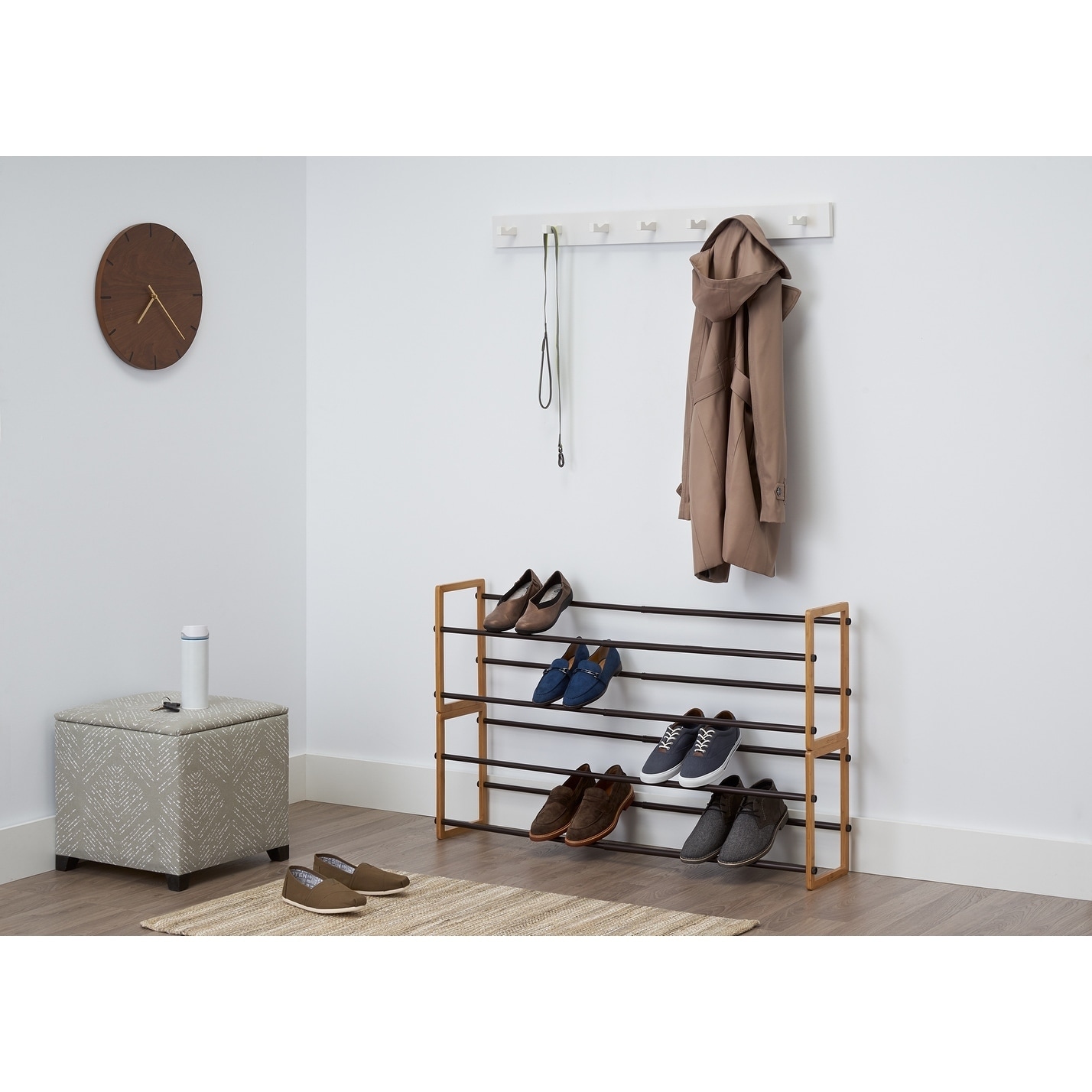 Shop Black Friday Deals On Trinity Basics 2 Tier 24 44 Expandable Shoe Rack Bamboo 2 Pack Overstock 22884553