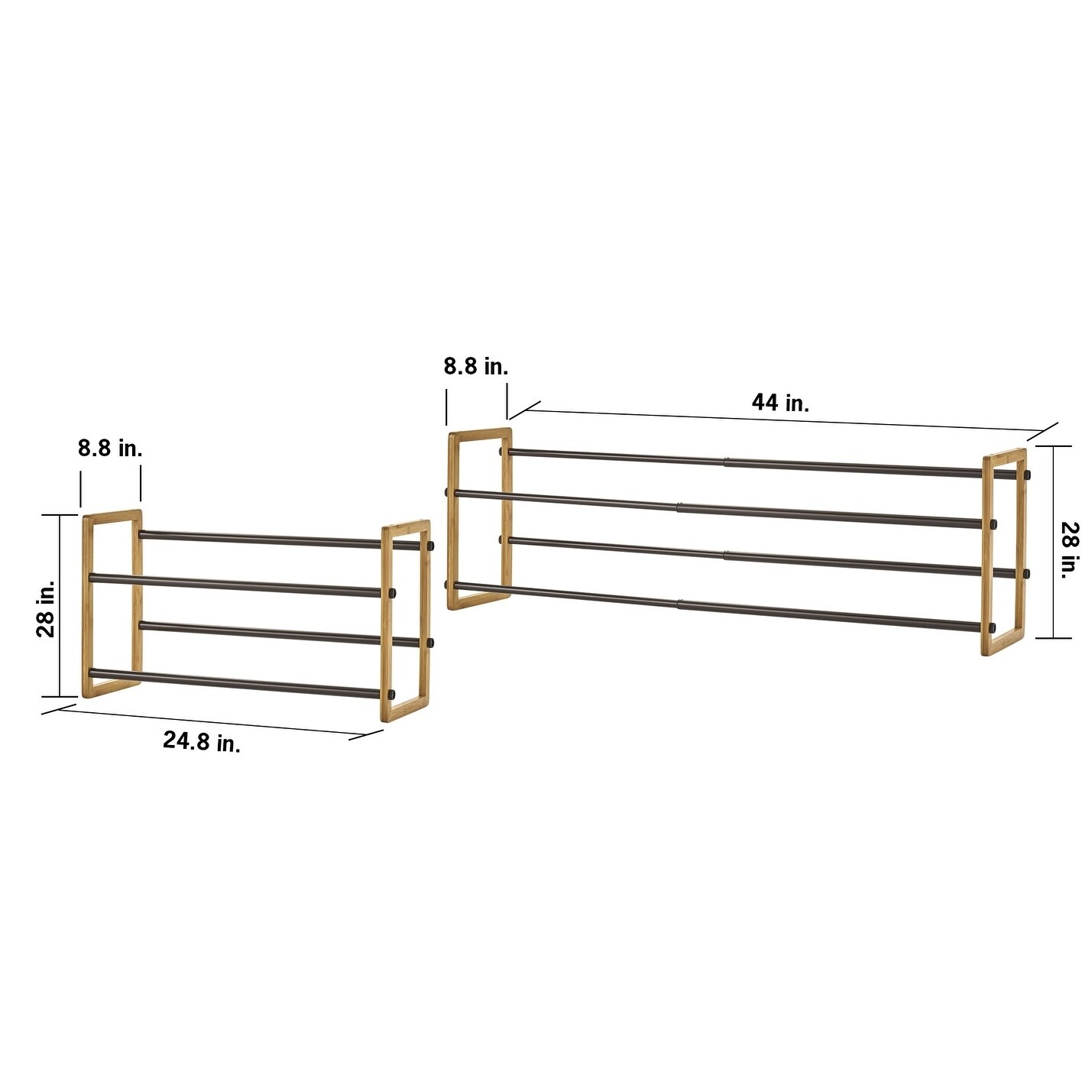 Shop Black Friday Deals On Trinity Basics 2 Tier 24 44 Expandable Shoe Rack Bamboo 2 Pack Overstock 22884553