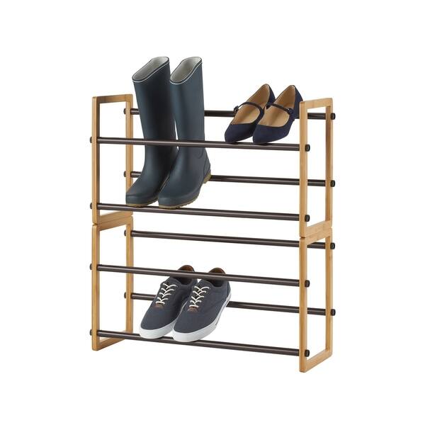 Shop Black Friday Deals On Trinity Basics 2 Tier 24 44 Expandable Shoe Rack Bamboo 2 Pack Overstock 22884553