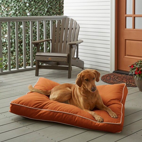 Shop Sunbrella Rust Orange w/ Ivory Fiber Pet Bed