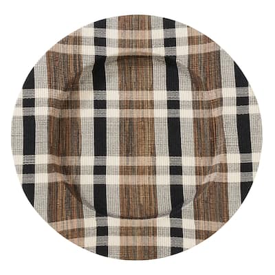 Water Hyacinth Woven Plaid Chargers (Set of 4)