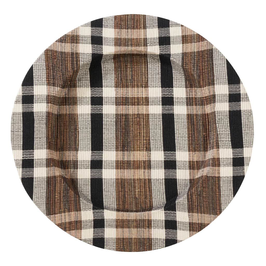 Water Hyacinth Woven Plaid Chargers (Set of 4)